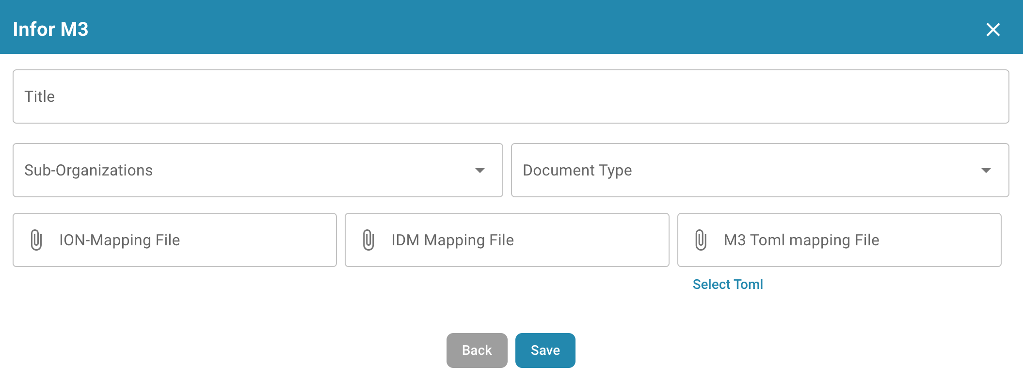 Export Infor IDM + M3 (toml) Configuration