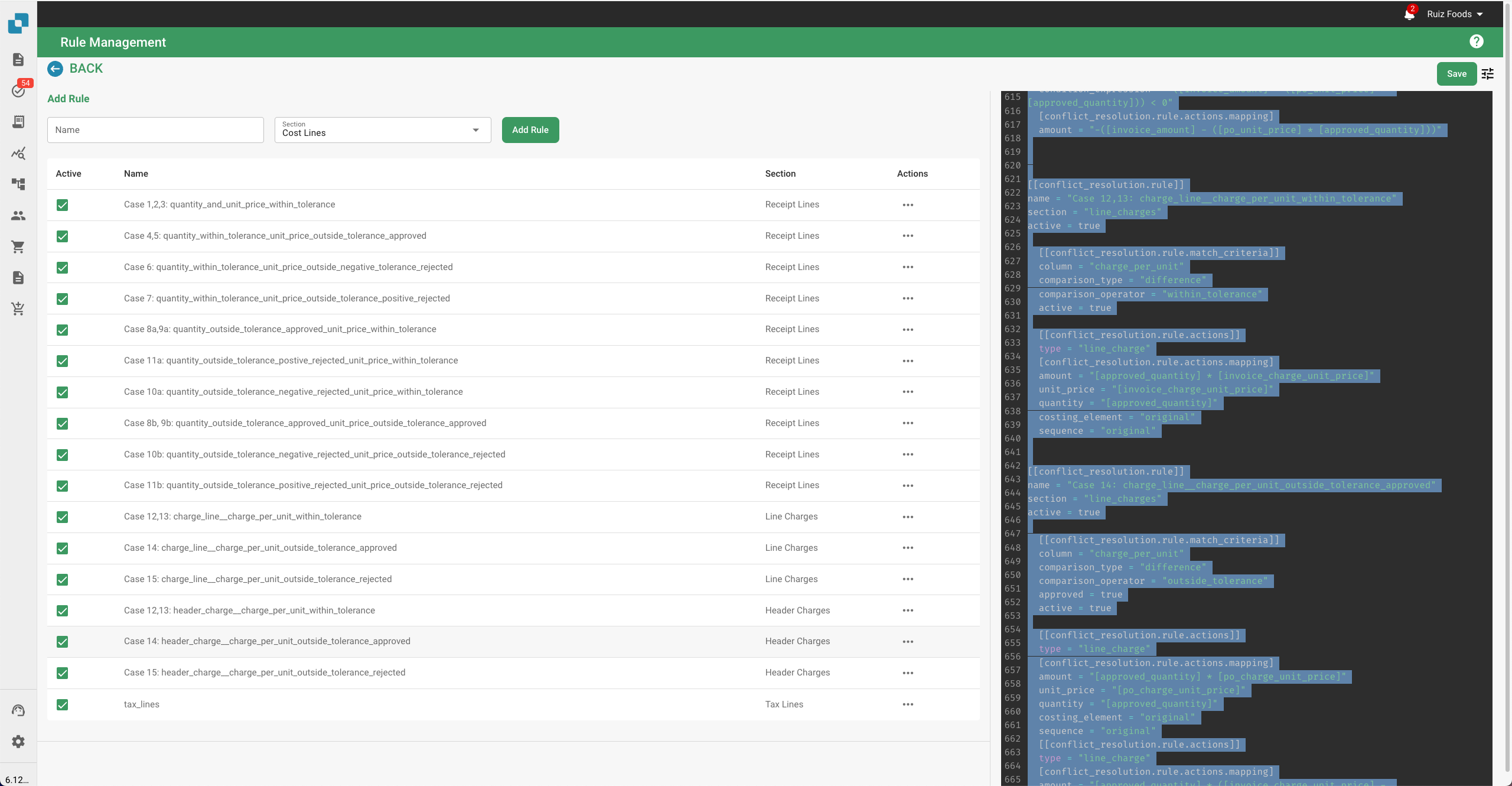 Rule Management Interface
