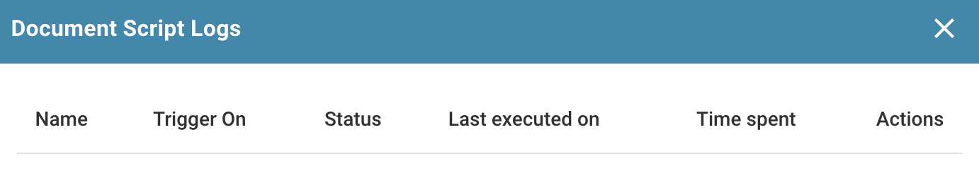 Document Script Logs View