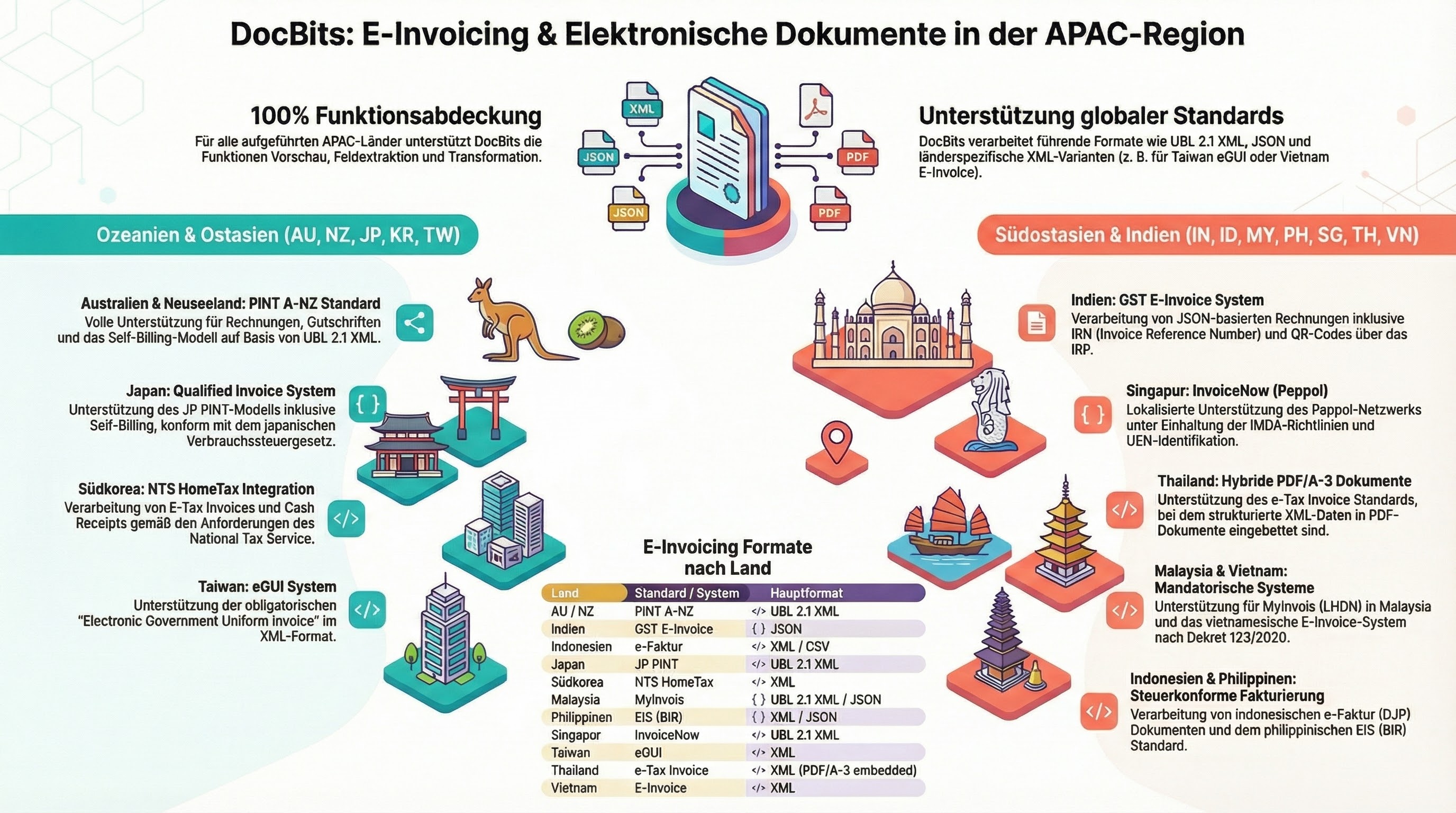 Asia-Pacific Electronic Document Standards supported by DocBits