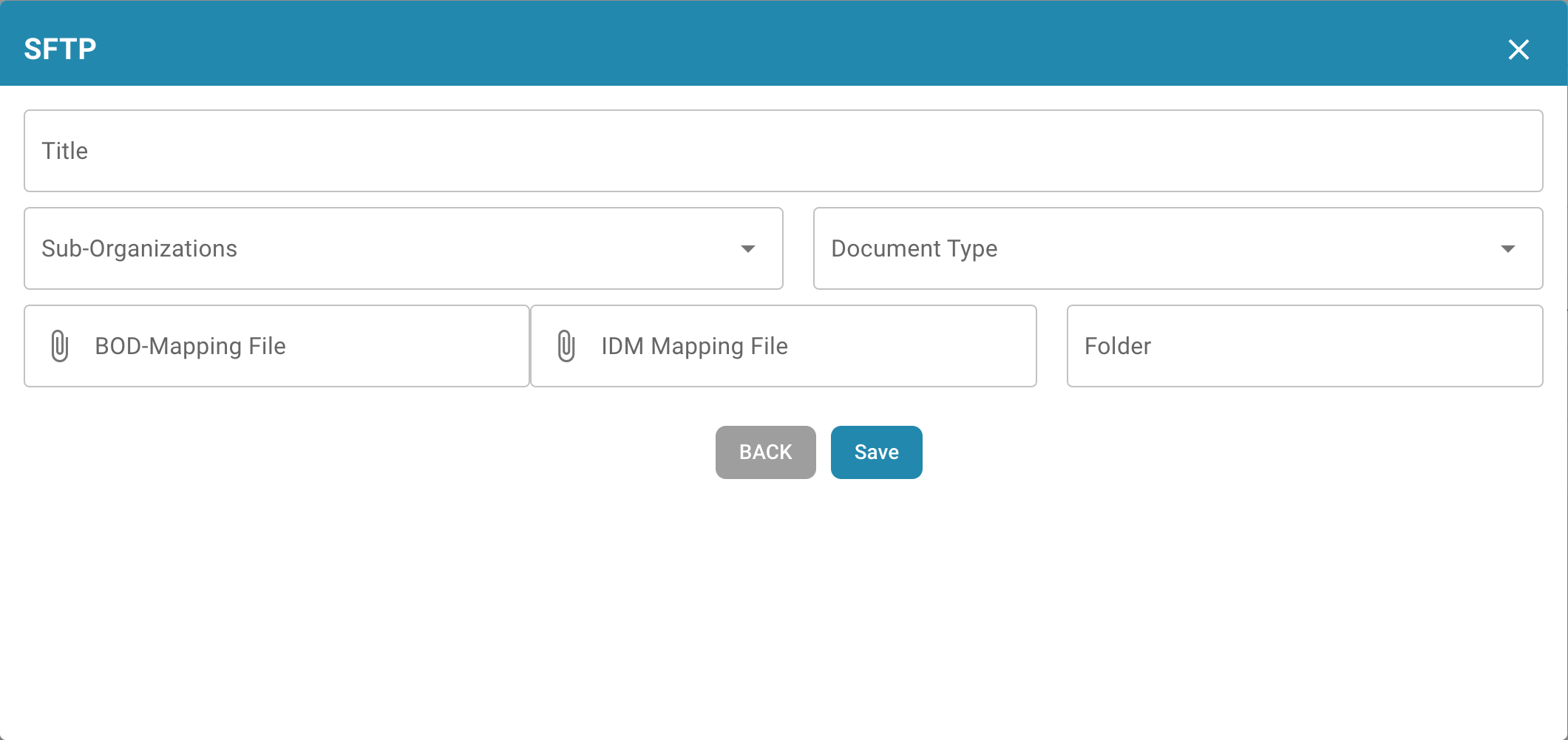 Export Infor SFTP Configuration