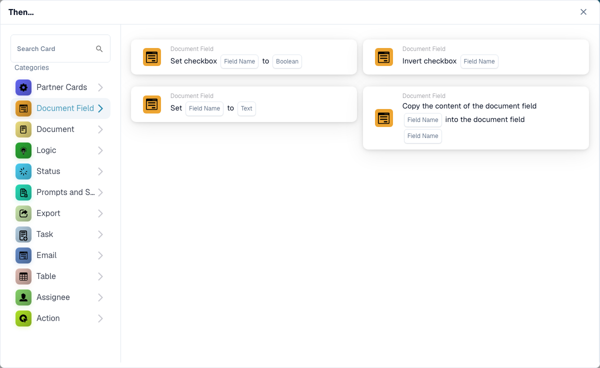 Workflow Builder card category