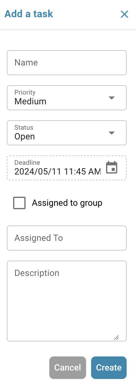 Task Creation Dialog