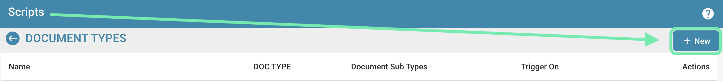 Create New Script Button