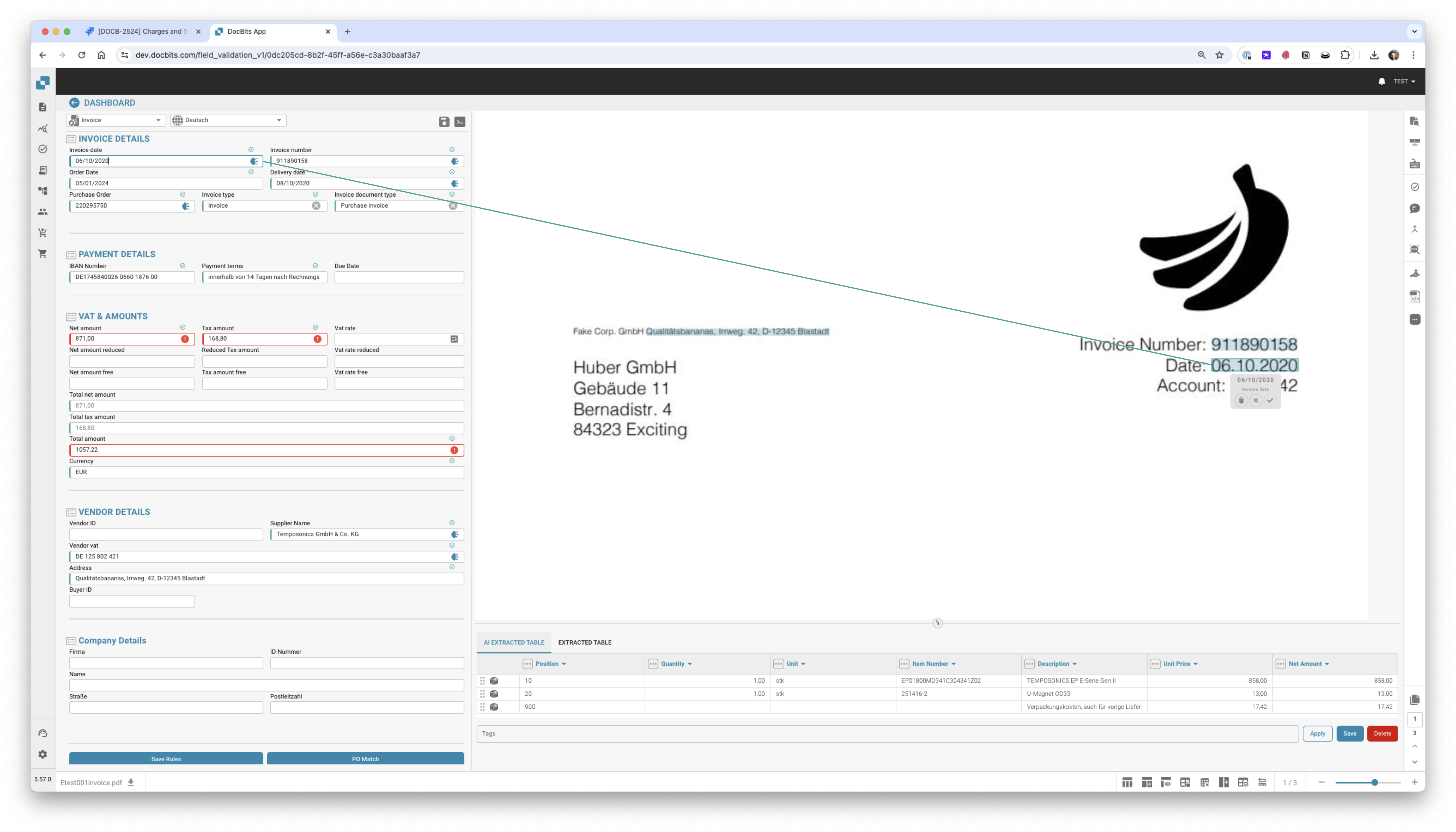 Validation Screen Overview