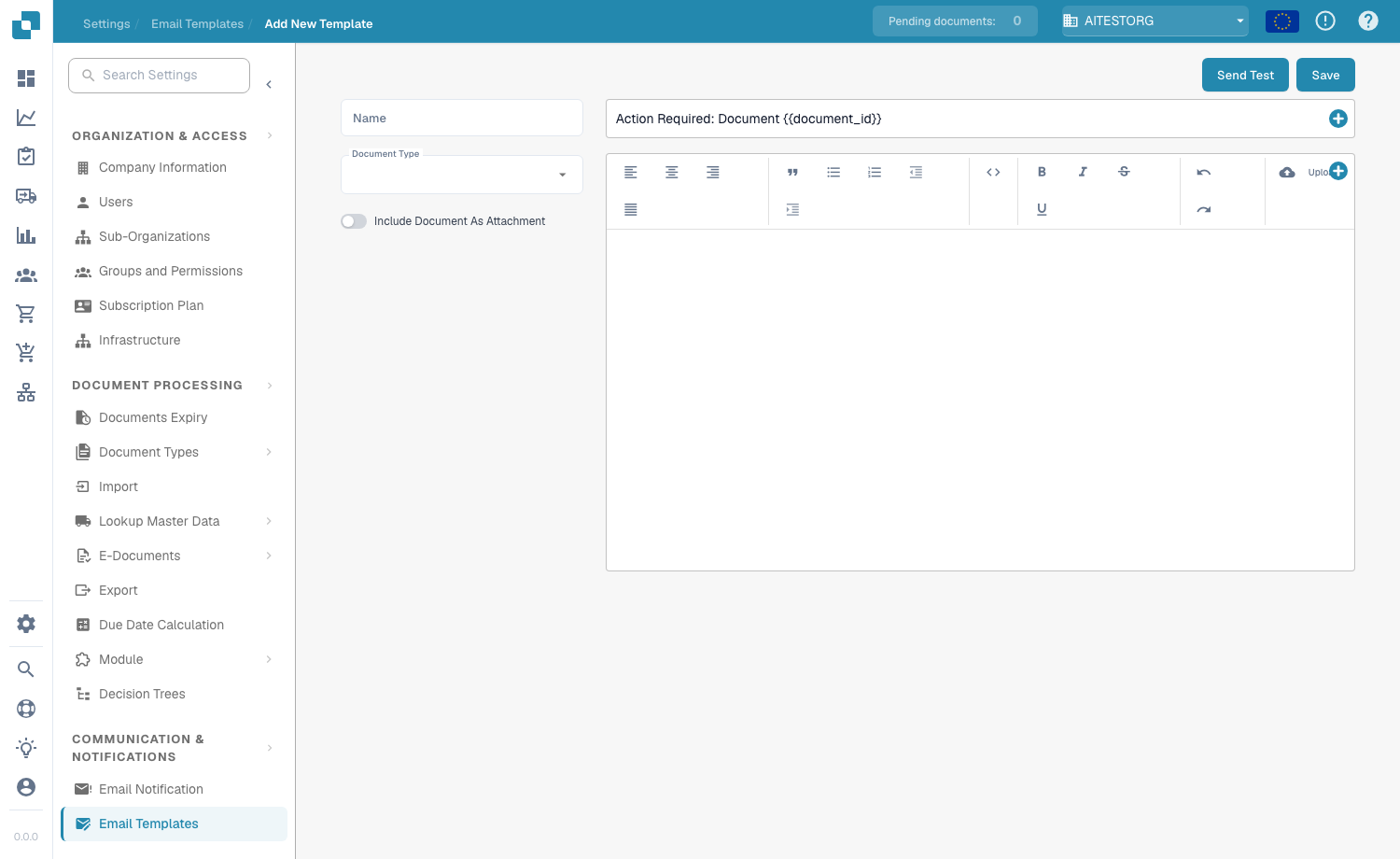 Email Template editor