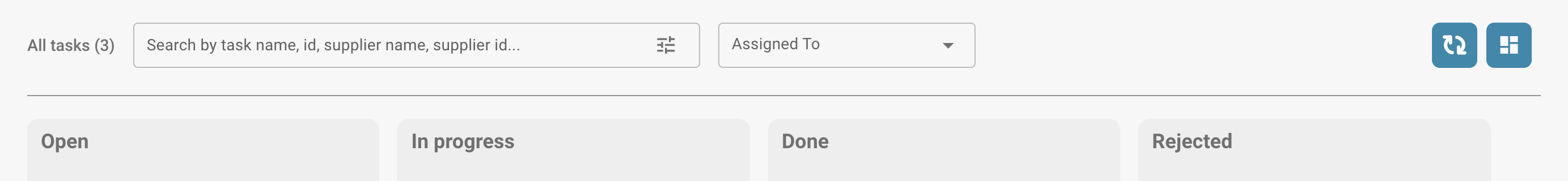 Tasks Dashboard Layout View