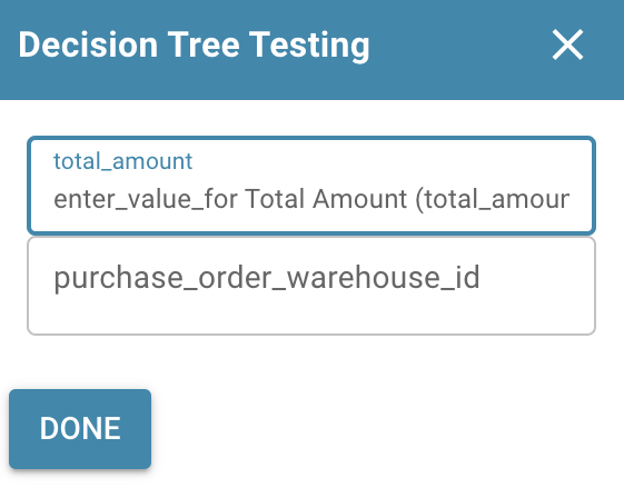 Decision Tree Test Popup