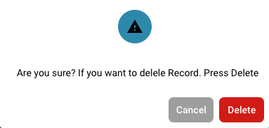 User Delete Confirmation Dialog