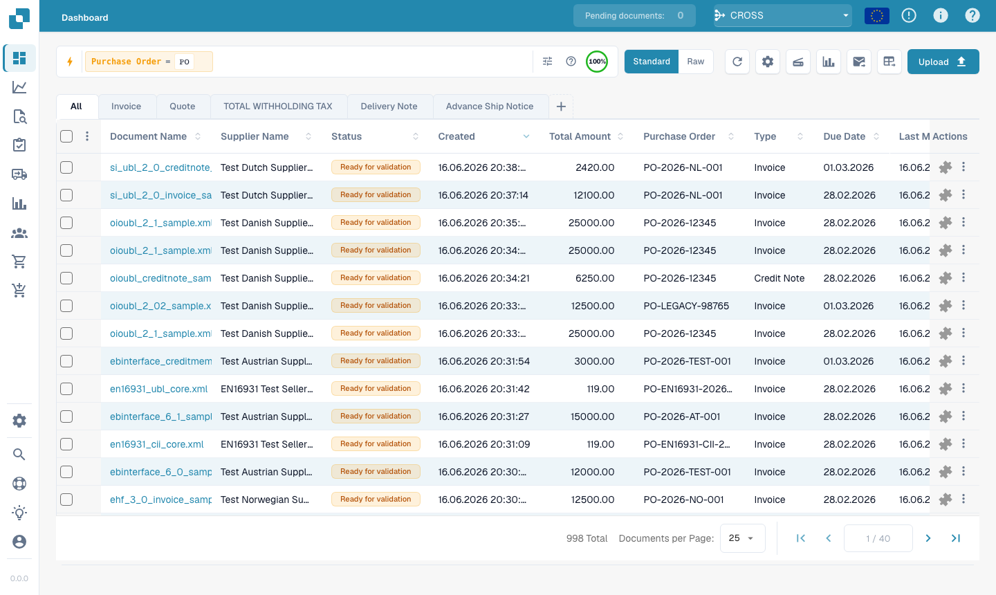 Searching by purchase order