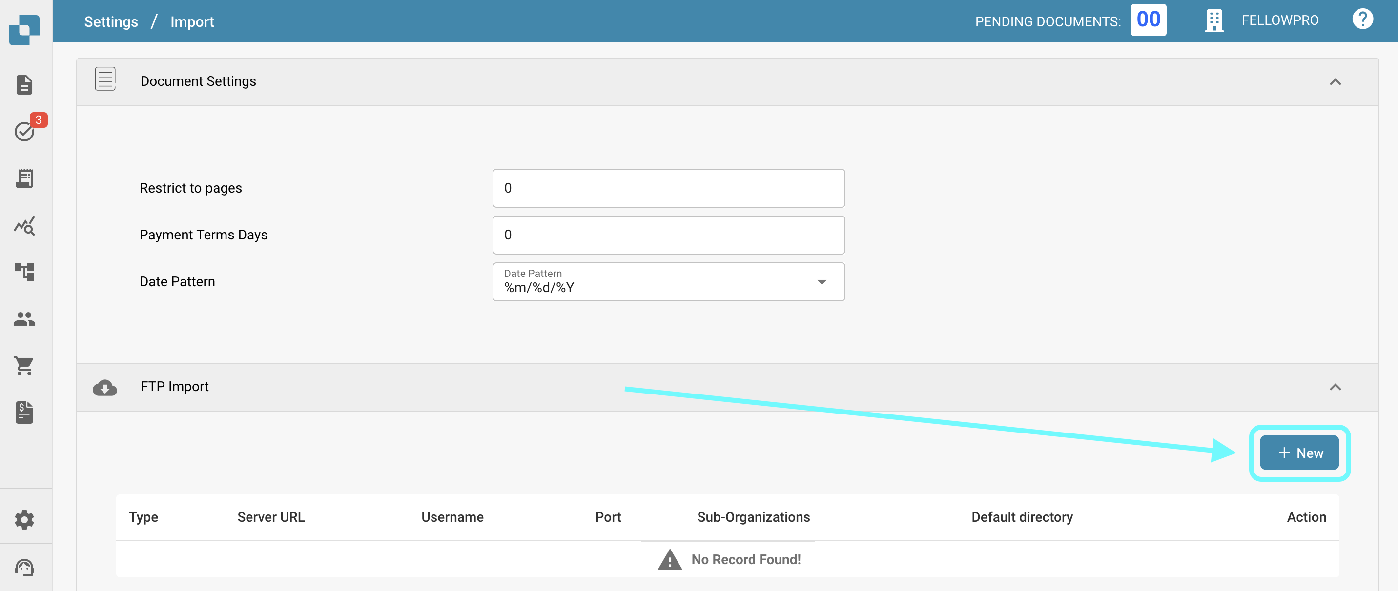 Add New FTP Configuration
