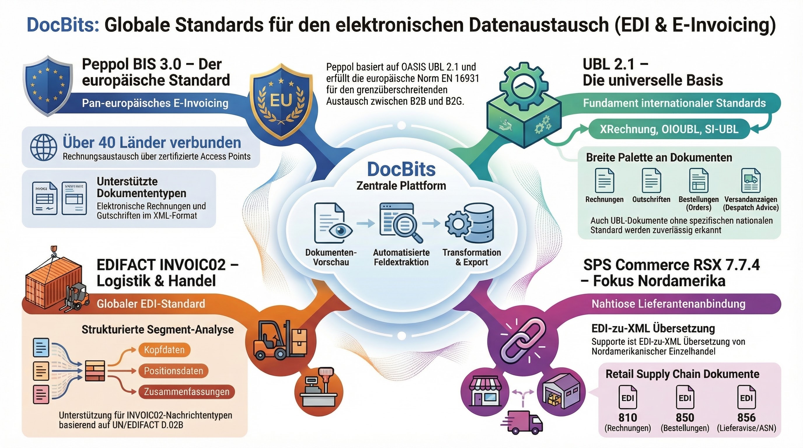 International Electronic Document Standards supported by DocBits