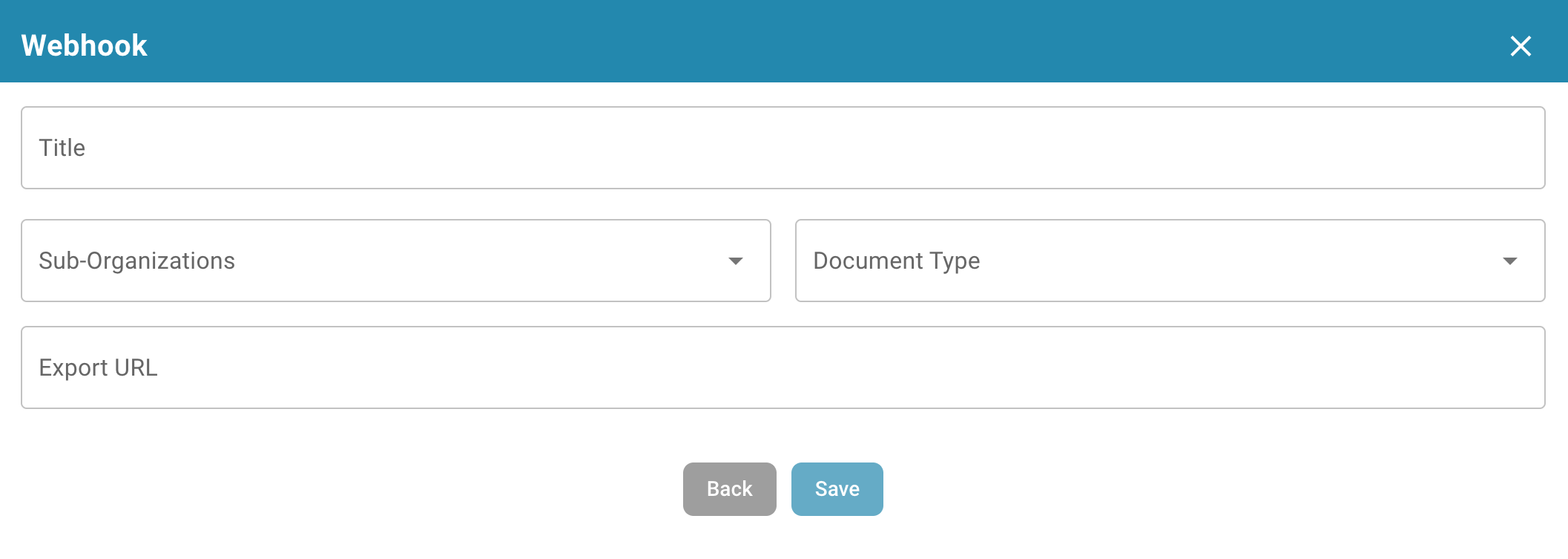 Export Webhook Configuration